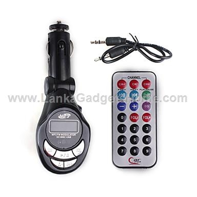 Wireless MP3 Car FM Modulator and Transmitter USB / TF / AUX, LankaGadgetsHome, +94 778 39 39 25
