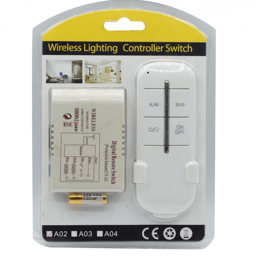 YWBL-WH Wireless Remote Control Switch 1/2/3/4 Ways ON/Off AC180-240V 1000W  20M Wireless Receiver Indoor Lamp Light Controlling RF Remote Control