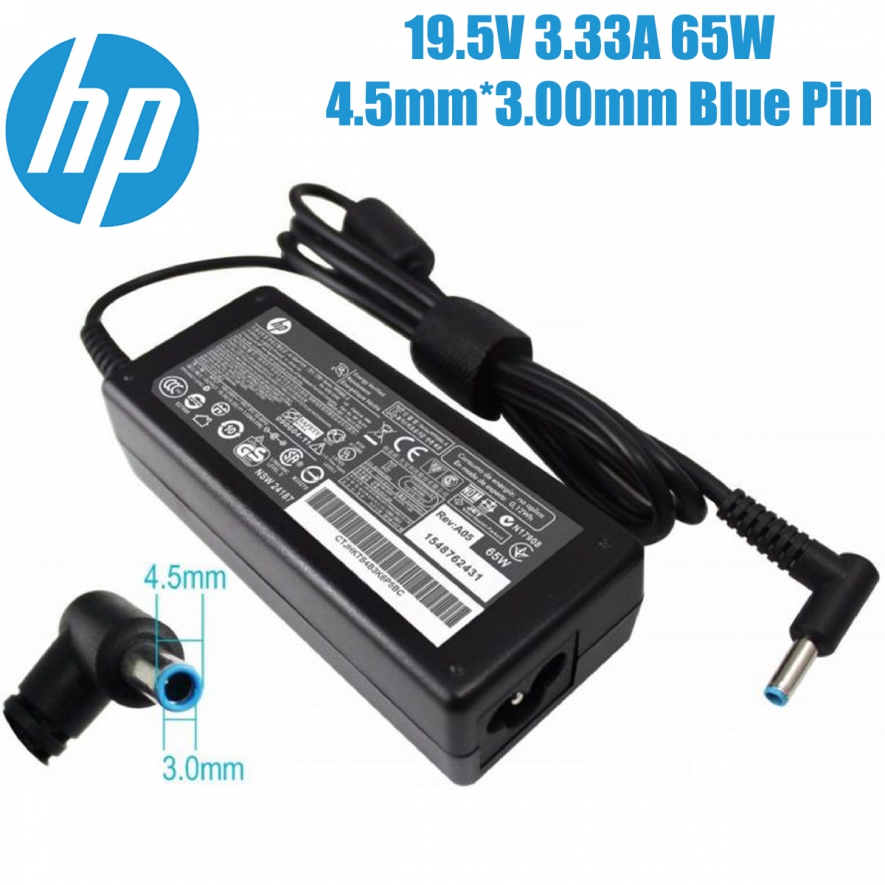 OEM HP 65W Laptop Charger - 19.5V 3.33A Blue Tip For Pavilion (853605-001)